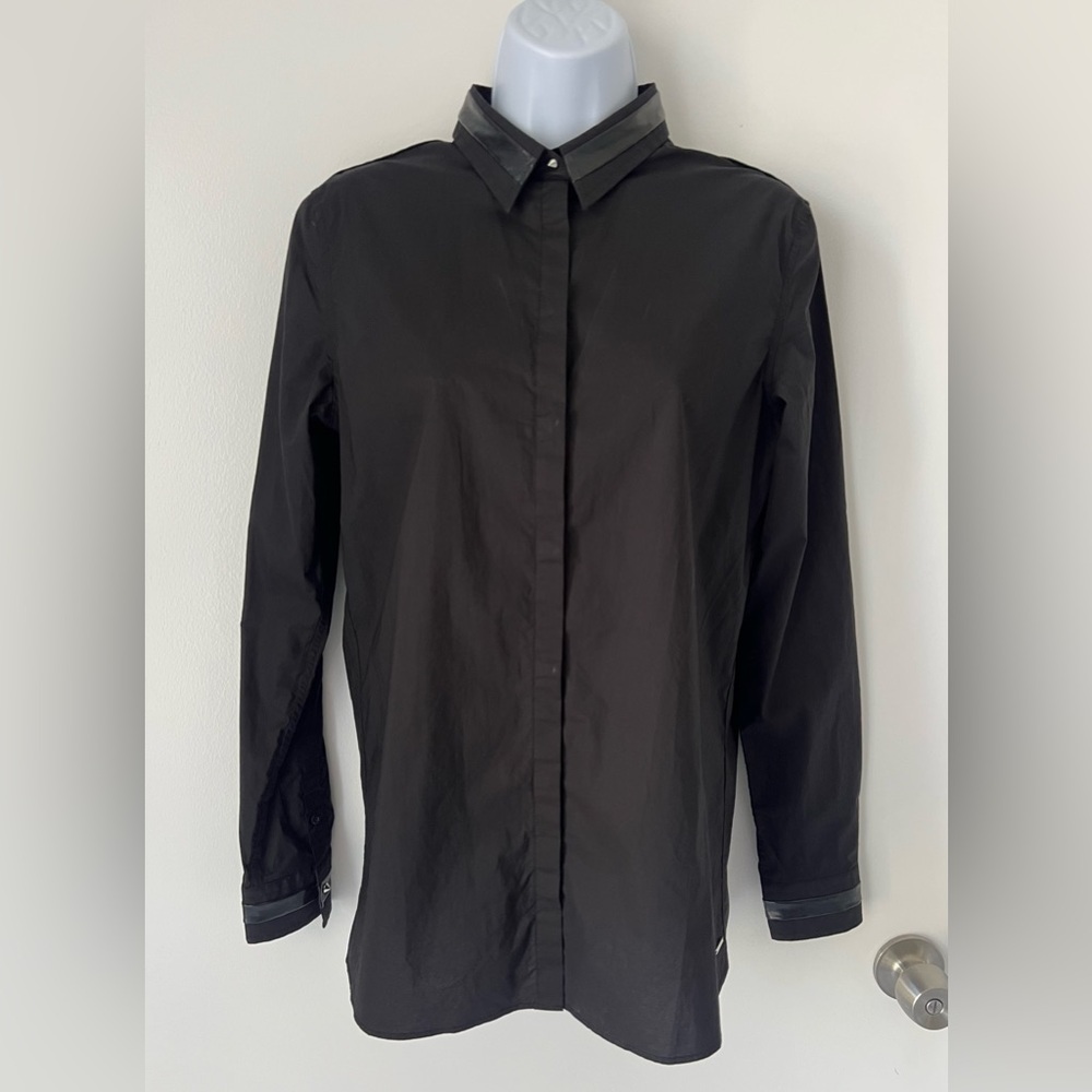 DIESEL Women Black Long Sleeve Button-Up Shirt